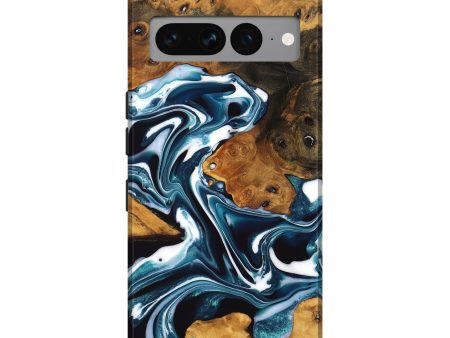 Pixel 7 Pro Wood Live Edge Phone Case - Adriana (Blue, 747504) Discount