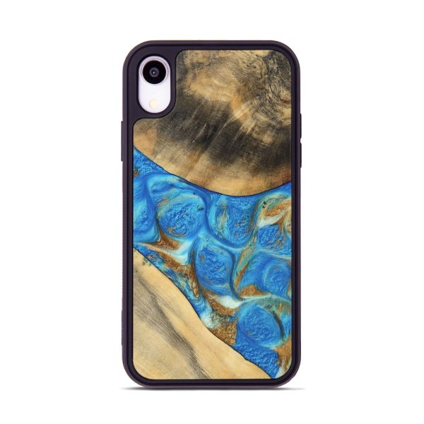 iPhone Xr Wood Phone Case - Jaquan (Teal & Gold, 747409) Online Hot Sale