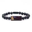 Lava Bead Wood Bracelet - Ginger (Purple, 747528) Hot on Sale