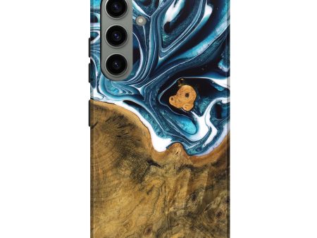 Galaxy S24 Plus Wood Live Edge Phone Case - Ben (Blue, 747508) Supply