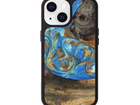 iPhone 13 Wood Phone Case - Nelson (Teal & Gold, 747411) Discount