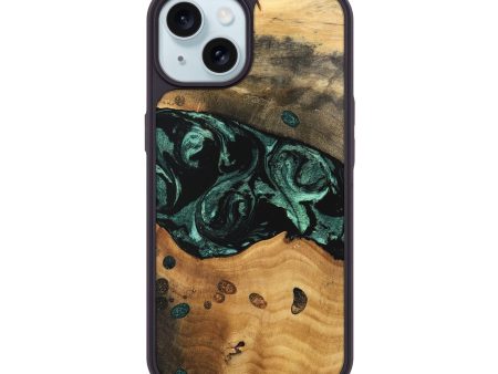 iPhone 15 Wood Phone Case - Isis (Green, 747433) For Sale