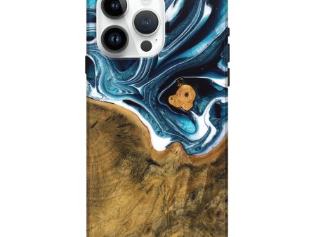 iPhone 15 Pro Max Wood Live Edge Phone Case - Ben (Blue, 747508) Online now