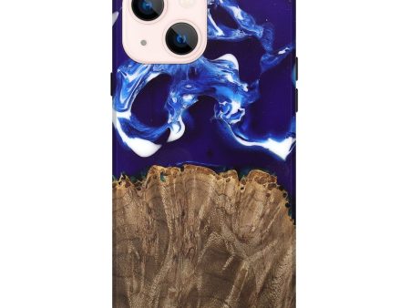 iPhone 14 Plus Wood Live Edge Phone Case - Alisa (Blue, 747501) Cheap