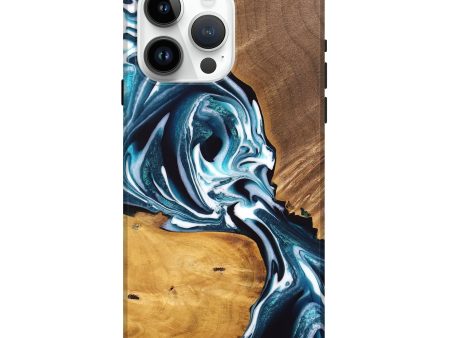 iPhone 15 Pro Max Wood Live Edge Phone Case - Cecelia (Blue, 747507) For Sale