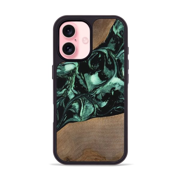 iPhone 16 Wood Phone Case - Gary (Green, 747414) For Cheap