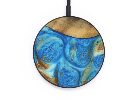 Circle Wood Wireless Charger - Jaquan (Teal & Gold, 747409) Sale