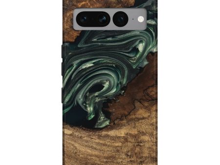 Pixel 7 Pro Wood Live Edge Phone Case - Ian (Green, 747484) For Discount