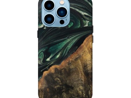 iPhone 14 Pro Wood Live Edge Phone Case - Javion (Green, 747483) Online now