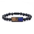 Lava Bead Wood Bracelet - Krystle (Purple, 747534) on Sale