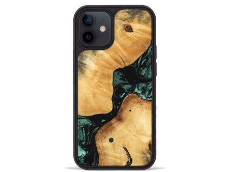 iPhone 12 mini Wood Phone Case - Casper (Green, 747413) Online now