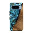 Pixel 8 Pro Wood Live Edge Phone Case - Marcie (Teal & Gold, 747488) Discount