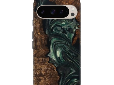 Pixel 9 Wood Live Edge Phone Case - Ezra (Green, 747497) on Sale