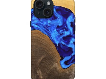 iPhone 15 Wood Live Edge Phone Case - Jadiel (Blue, 747498) Hot on Sale