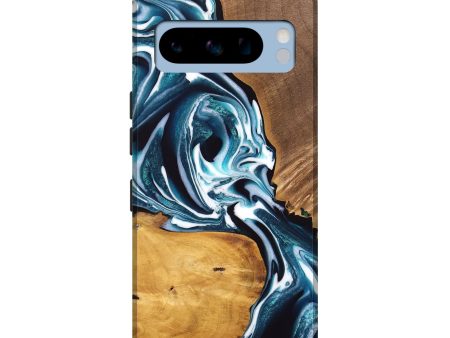 Pixel 8 Pro Wood Live Edge Phone Case - Cecelia (Blue, 747507) Cheap