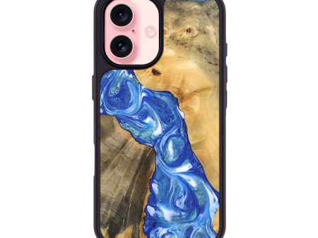 iPhone 16 Wood Phone Case - Gene (Blue, 747458) Sale