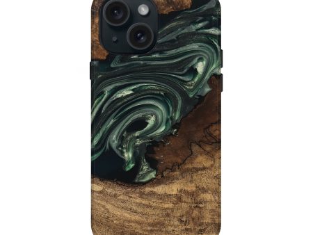 iPhone 15 Wood Live Edge Phone Case - Ian (Green, 747484) Hot on Sale