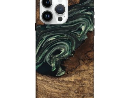 iPhone 15 Pro Max Wood Live Edge Phone Case - Ian (Green, 747484) Online