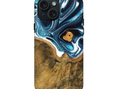 iPhone 15 Wood Live Edge Phone Case - Ben (Blue, 747508) Hot on Sale