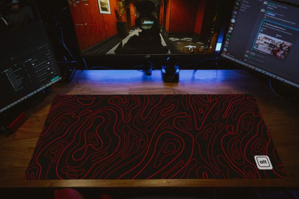 Red Black Damascus Mousepad For Cheap