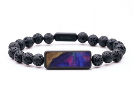 Lava Bead Wood Bracelet - April (Purple, 747521) Discount