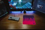 Linear Waves Fuchsia Mousepad For Discount