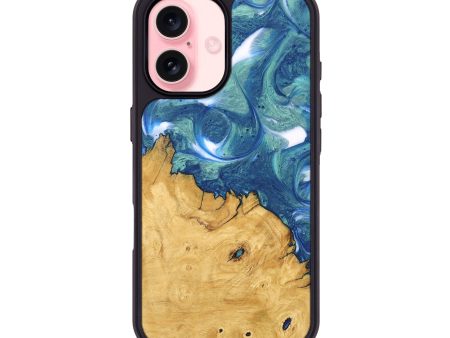 iPhone 16 Wood Phone Case - Cristy (Blue, 747450) Online Sale