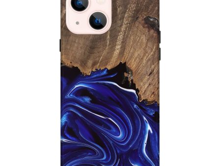 iPhone 14 Plus Wood Live Edge Phone Case - Maximo (Blue, 747486) For Cheap