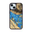 iPhone 15 Wood Phone Case - Jaquan (Teal & Gold, 747409) Online Hot Sale