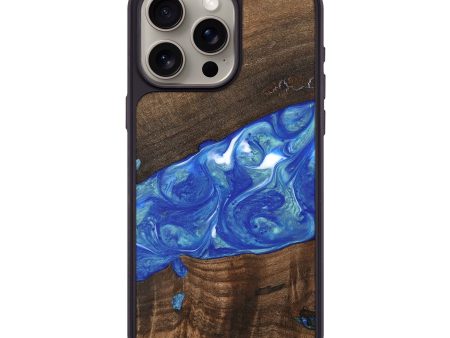 iPhone 15 Pro Max Wood Phone Case - Daron (Blue, 747478) on Sale