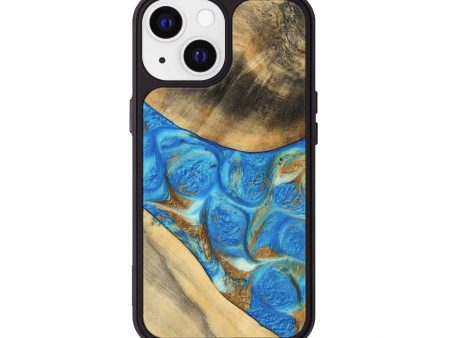 iPhone 13 Wood Phone Case - Jaquan (Teal & Gold, 747409) Hot on Sale