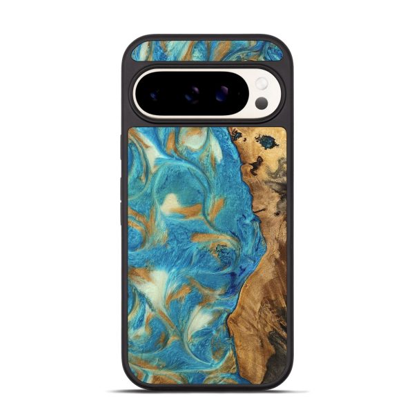 Pixel 9 Pro Wood Phone Case - Hana (Teal & Gold, 747426) Fashion