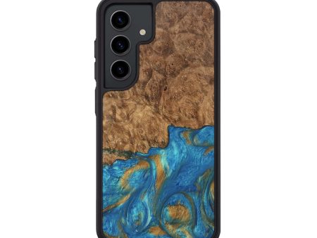 Galaxy S24 Wood Phone Case - Ara (Teal & Gold, 747470) Sale