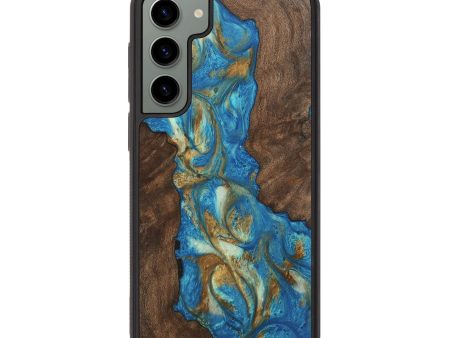 Galaxy S23 Plus Wood Phone Case - Corey (Teal & Gold, 747444) Online now