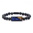 Lava Bead Wood Bracelet - Tina (Blue, 747556) For Cheap