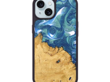 iPhone 15 Wood Phone Case - Cristy (Blue, 747450) Online now