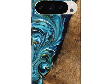 Pixel 9 Pro XL Wood Live Edge Phone Case - Marcie (Teal & Gold, 747488) Online now