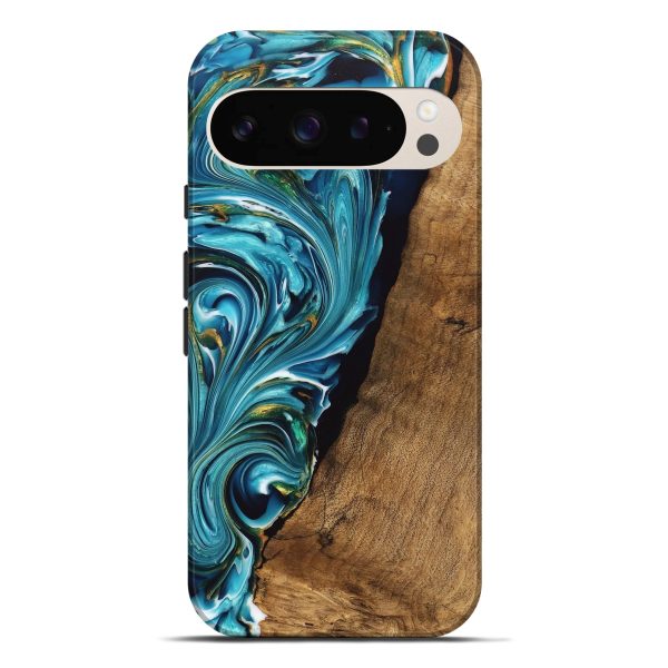 Pixel 9 Pro XL Wood Live Edge Phone Case - Marcie (Teal & Gold, 747488) Online now