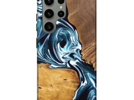 Galaxy S23 Ultra Wood Live Edge Phone Case - Cecelia (Blue, 747507) For Discount