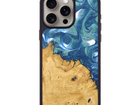 iPhone 15 Pro Max Wood Phone Case - Cristy (Blue, 747450) Online now