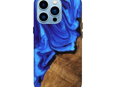 iPhone 14 Pro Wood Live Edge Phone Case - Ashlie (Blue, 747482) Online now