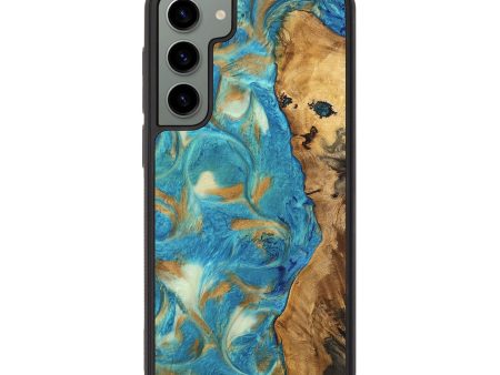 Galaxy S23 Plus Wood Phone Case - Hana (Teal & Gold, 747426) Fashion