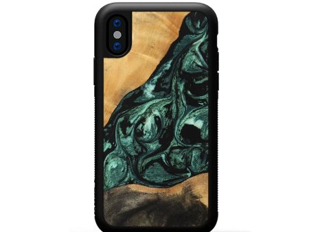 iPhone Xs Wood Phone Case - Jessica (Green, 747438) Online