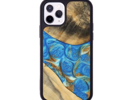 iPhone 11 Pro Wood Phone Case - Jaquan (Teal & Gold, 747409) Discount