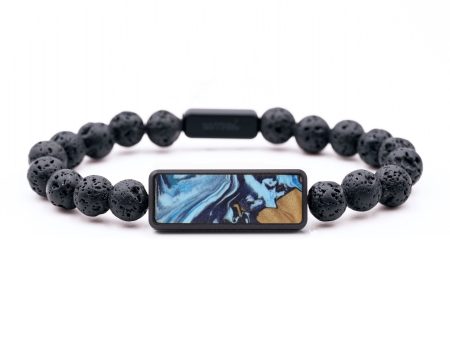 Lava Bead Wood Bracelet - Ollie (Blue, 747552) Discount