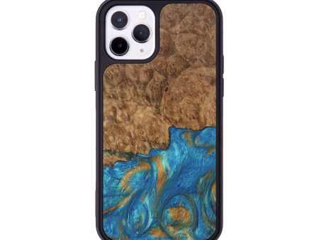 iPhone 11 Pro Wood Phone Case - Ara (Teal & Gold, 747470) Discount