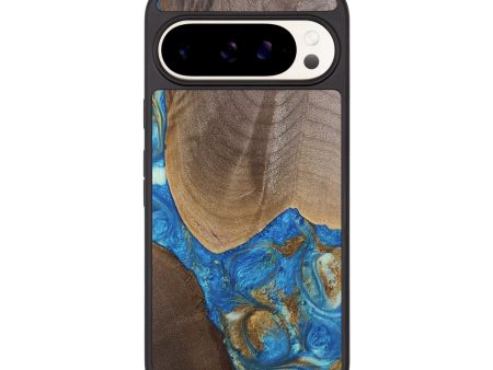 Pixel 9 Wood Phone Case - Eldora (Teal & Gold, 747439) on Sale