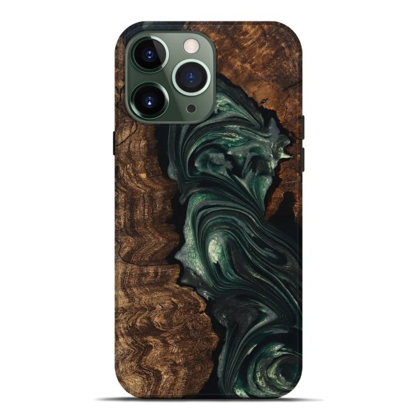 iPhone 13 Pro Max Wood Live Edge Phone Case - Ezra (Green, 747497) Supply