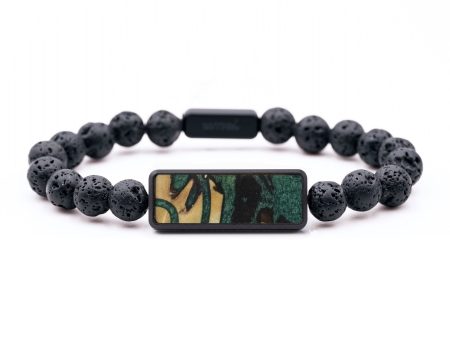 Lava Bead Wood Bracelet - Aria (Green, 747525) Supply