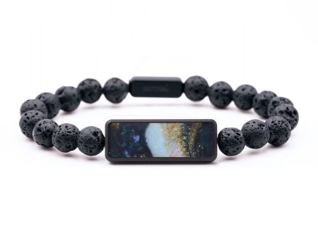 Lava Bead ResinArt Bracelet - Jayden (Teal & Gold, 747526) Hot on Sale